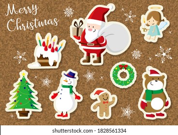 
Cute Christmas material set like a sticker