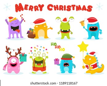 Cute Christmas Monster Set