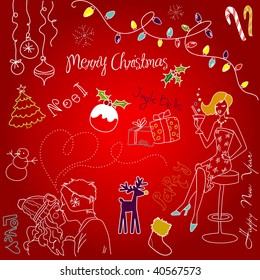 Cute Christmas and New Year doodles