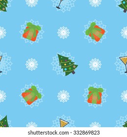 Cute christmas or new year pattern. Vector seamless texture