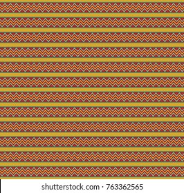 Cute Christmas or new year seamless  template with red, green and yellow zig zag striped pattern. Vector illustration, banner, card for design.
