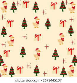 Patrón inconsútil del ornamento de las Navidades lindas