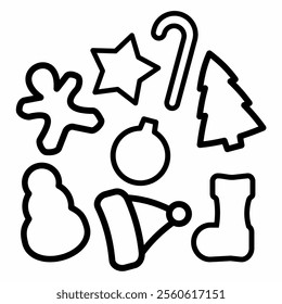Cute Christmas ornament vector, simple black and white, suitable for Christmas themed designs.