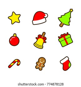 cute christmas ornaments vector