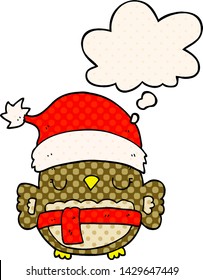süße Weihnachtskeule mit Gedankenblase im Comicstil