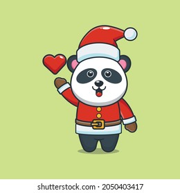 Cute Christmas Panda Cartoon Vector Illustration Stock Vector (Royalty ...