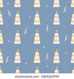 cute christmas pastel pattern with candles