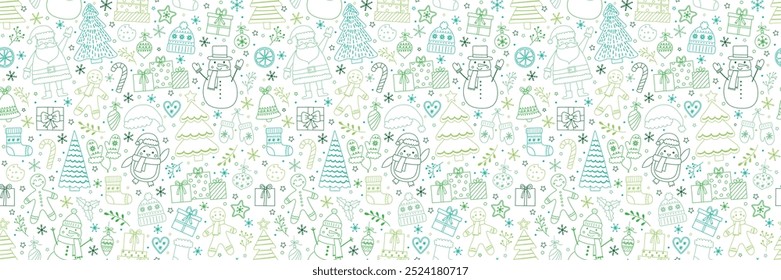 Cute Christmas pattern with colourful decorations. Wallpaper concept. Vector illustration