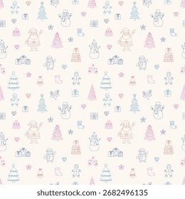Lindo patrón de Navidades con coloridas decoraciones. Concepto de Fondo de pantalla. Ilustración vectorial