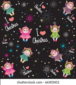 Cute christmas pattern: "I love christmas"