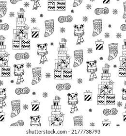 Cute, Christmas pattern in modern scandinavian style in vector. Absctract nordic geometric design for winter decoration interior, print posters, greating card, bussines banner, wrapping.