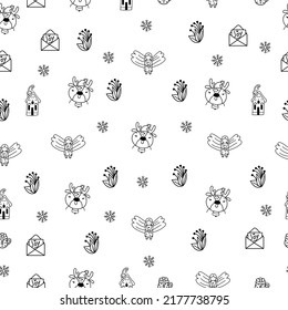 Cute, Christmas pattern in modern scandinavian style in vector. Absctract nordic geometric design for winter decoration interior, print posters, greating card, bussines banner, wrapping.