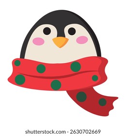 Cute christmas penguin avatar Vector illustration