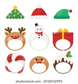 Cute Christmas photo props collection clip art