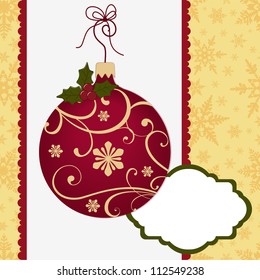 Cute christmas postcard template blank