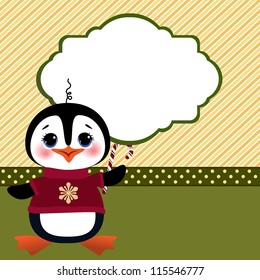 Cute christmas postcard template blank