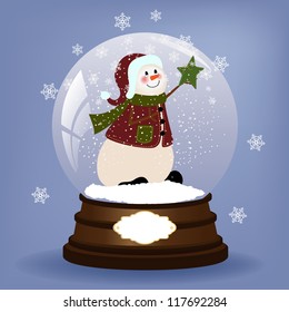 Cute christmas postcard template blank