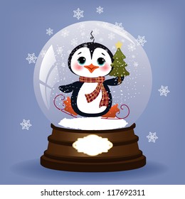 Cute christmas postcard template blank