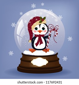 Cute christmas postcard template blank