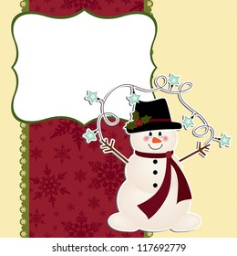 Cute christmas postcard template blank