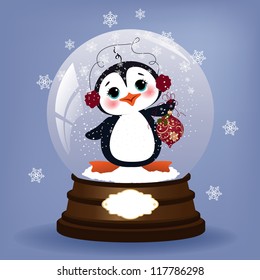 Cute christmas postcard template blank