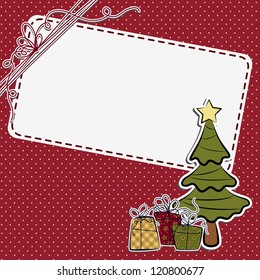 Cute christmas postcard template blank