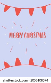 cute christmas poster with phrase merry christmas
