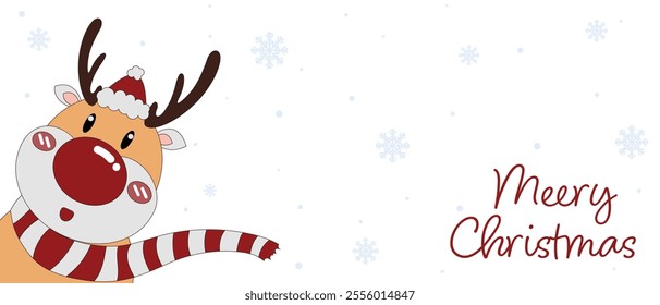 Cute Christmas reindeer, Christmas deer on a white background. Christmas deer Christmas background, banner, or card. new collection