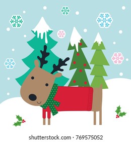  Cute Christmas reindeer design