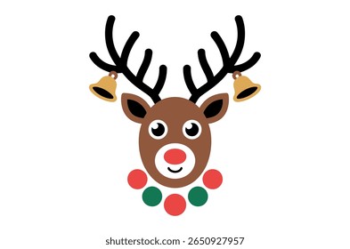 Cute Christmas Reindeer with Jingle Bells