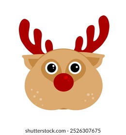  Cute Christmas reindeer in kawaii style