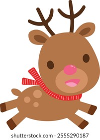 Cute Christmas Reindeer.  Merry Christmas elements vector.