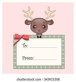 Cute Christmas reindeer present tag