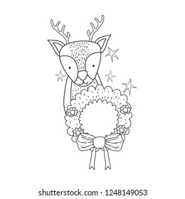 cute christmas reindeer in the snowscape