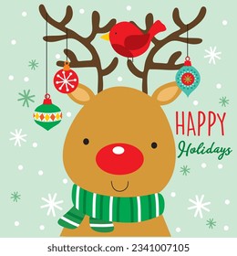 Cute Christmas Reindeer vector illustration