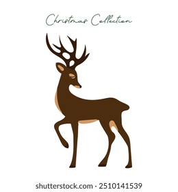 Cute Christmas reindeer vector illustration