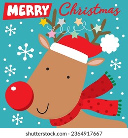 Imagen vectorial de reno navideño