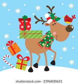 Cute Christmas Reindeer vector image