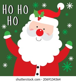 Cute christmas santa for christmas card, gift bag or box desigb