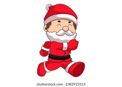 Cute Christmas Santa Cartoon Character Design