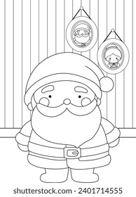 Cute Christmas Santa Claus  Character Cartoon Holiday Activity for Kids and Adult