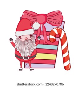 cute christmas santa claus with gift present