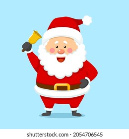 Cute Christmas Santa Claus Holding Bell