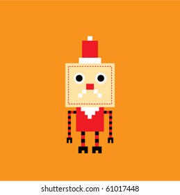 cute christmas santa claus robot