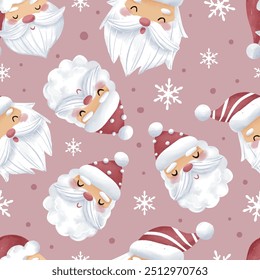 Cute Christmas Santa Claus Seamless Pattern