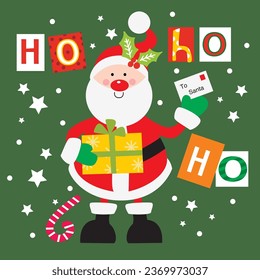 Cute Christmas Santa Claus vector illustration