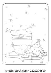 Cute Christmas Santa Coloring page for kids 