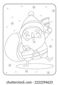 Cute Christmas Santa Coloring page for kids 