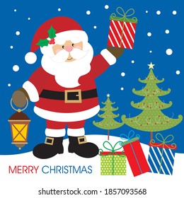 Cute christmas santa that you can use for greeting card or gift bag and box design