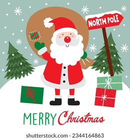 Cute Christmas Santa vector illustration